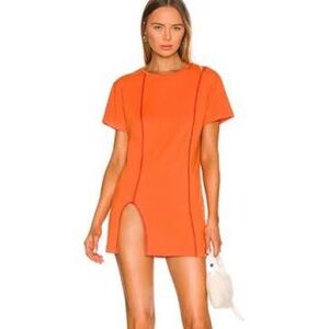 Superdown Vibrant Orange tshirt mini dress